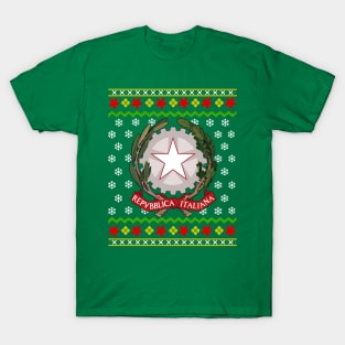 Italian Christmas Ugly Sweater Pattern Italy Italia T-Shirt